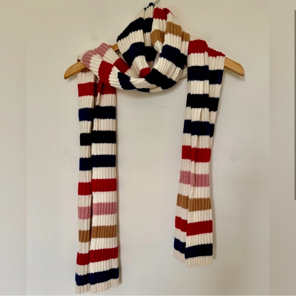 GAP NWOT CashSoft Multicolor Stripe Scarf, Hat, and Gloves - Picture 2 of 10